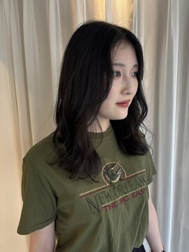 オレンジ 十三店(ORANGE) ツヤ感/ニュアンススタイル/ウェーブヘア/ミディアムレイヤー