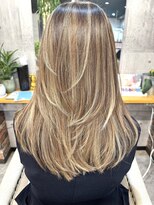 ルーナヘアー(LUNA hair)&nbsp;ハイライト白髪ぼかし30代40代50代60代レイヤーカットハイトーン