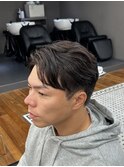 MEN'S HAIR/くせ毛ショート/ビジネスサイドパート/表参道駅