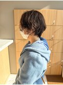 ニュアンスパーマ風クセ毛ショートボブ