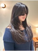 ダークアッシュブラウンバタフライレイヤーカット