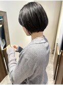 【吉田】大人可愛いボブショートウルフ縮毛矯正スモーキーカラー