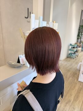ジュエ ヘアー デザイン(Jue hair design) ボルドーカラー/夏カラー/ワンカラー/ボブ/暖色カラー/知立/20代