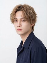 バーシャミ 博多(Baciami) ハイトーンベージュ×波巻きニュアンスパーマ|メンズパーマ