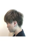 刈り上げツーブロック無造作マッシュ×ミルクティーグレイ