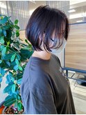 ショートボブ×ラベンダーブラウン