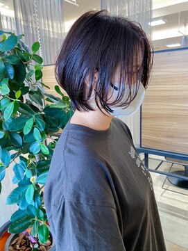 バランス ヘアーアンドアイラッシュ 野田店(balance.) ショートボブ×ラベンダーブラウン