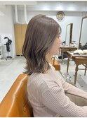 魅力倍増カールセミディシアーカラーダークアッシュショートヘア