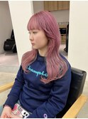 コットンピンク/韓国風レイヤーカット
