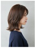 30代40代50代外ハネミディアムレイヤー髪質改善縮毛矯正