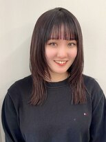 ネオリーブ クーロ(Neolive curro) 韓国前髪顔周り×ハッシュレイヤー 暗めカラー/酸性ストレート