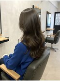 韓国風艶アッシュブラウンロング×小顔カール