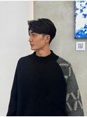 ナチュラル センターパート メンズカット マッシュ シースルー