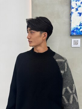 アルティファータ(artifata) ナチュラル センターパート メンズカット マッシュ シースルー