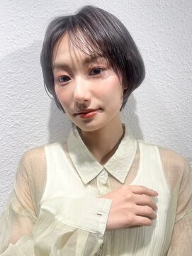 カバーヘア ブリス 北浦和(COVER HAIR bliss) 黒髪/オリーブグレー/小顔見せ◎丸みショートボブ透明感p北浦和