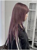 クールショート前髪イメチェンピンクベージュアンブレラカラー