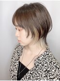 【morio原宿】マッシュウルフ　インナーカラーホワイトベージュ