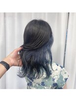 ゴート(GOAT)&nbsp;インナーカラー/ネイビーブルー/ダブルカラー/ブリーチカラー