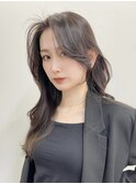 顔まわりカットとレイヤーカットでお洒落韓国ヘア/ワンホンヘア