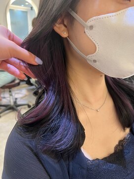 ジーナ  札幌大通(Zina) 髪質改善＊イヤリングパープル【Zina札幌大通】