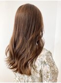 斜めバンググレージュカラーデザインカラーシルキーベージュ