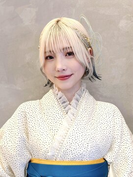 トルネード(TORNADO) 振袖 袴 着付けヘアアレンジ振袖へア袴へア金箔水引きラメK0814
