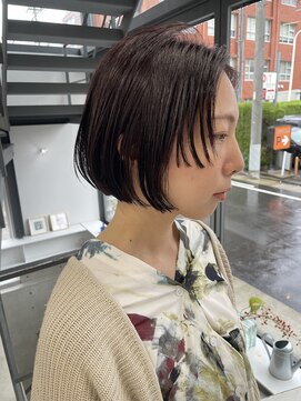 ヘアー アイス 御器所本店(HAIR ICI) 20代30代大人可愛いエアリーボブラベンダーベージュ透明感