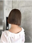 ミルクティーベージュブラウンダブルカラーインナーカラーボブ