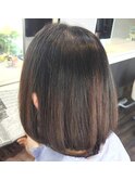 髪質改善 酸性ストレート 似合わせカットボブ ダークグレージュ