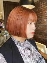 ボコカ(bococa)&nbsp;【りん指名】丸みボブ ミニボブ オレンジカラー ブリーチ