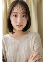 カバーヘア ブリス 上尾西口店(COVER HAIR bliss)&nbsp;■マロンベージュワンカール艶感ストレートボブ37上尾20代30代