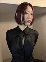 カシェ ホリエ(CACHE HORIE)&nbsp;ブリーチなし / レッドカラー / ワインレッド / ボブ / 小谷