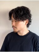 スキンフェード/スペインカールダークアッシュ/韓国マッシュ