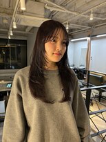 20代30代寒色系カラーシースルーバンク艶感ストレート透明感