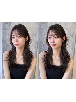 カットだけでふわっとした抜け感を◇可愛いも大人びた印象も自由自在！【仙台/髪質改善/ダブルカラー】