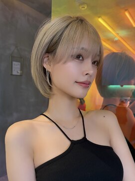 ロンド ストラーダ 心斎橋(Lond strada) レイヤーボブ×ハイトーン[心斎橋/髪質改善]