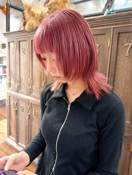 ユイマァル 倉敷(YUIMARL) 倉敷ブリーチ20代30代40代ウルフレイヤーピンクベージュカラー