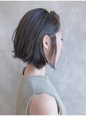グラデーションボブエッジショートくびれセミディアッシュカラー