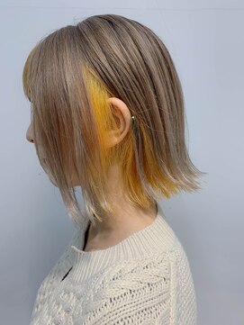 テトヘアー(teto hair) ことりベージュ、インナーカラー、イエロー、イルミナカラー