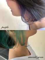 アンルーク ヘア(+1 unluke hair) [+1unluke]2024-SS/earring×inner×purple &green