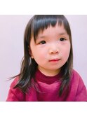 女の子前髪カット　ジグザグショートバング