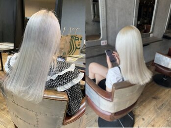 ヘアサロンエム フィス 池袋(HAIR SALON M Fe's)の写真/【池袋東口徒歩2分】≪話題の酸熱トリートメント導入◎≫ハイトーンでもツヤツヤの仕上がりに♪