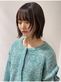 パツっとボブ/顔周りレイヤー/オリーブベージュ
