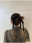 パーティーヘアメイク　ツンツンお団子　ヘアメイク