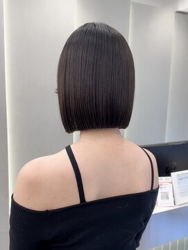 ロンド ブランシュ 錦糸町北口(Lond blanche) イメチェン外ハネボブ美髪ワイドバングミディアム縮毛矯正ボブ