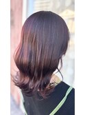 パープルカラー似合わせ顔周りレイヤーミディアム