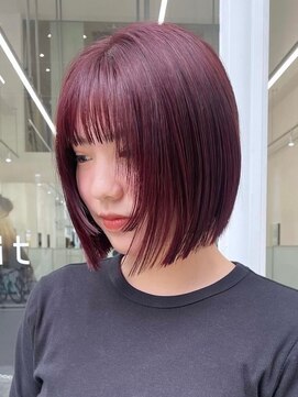 ニトバイアンキシム(nit by ahnkism) ボブミルクティーベージュブリーチダブルカラー堀江