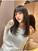▲レイヤーカット顔まわり前髪矯正オリーブベージュharuhi