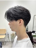 毛流れセンターパートニュアンスパーマカルマヘアメンズパーマ