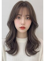 ヘアーズ ベリー 北巽店(hairs BERRY)&nbsp;小顔くびれミディアム×ミルクティーグレージュ韓国風レイヤー